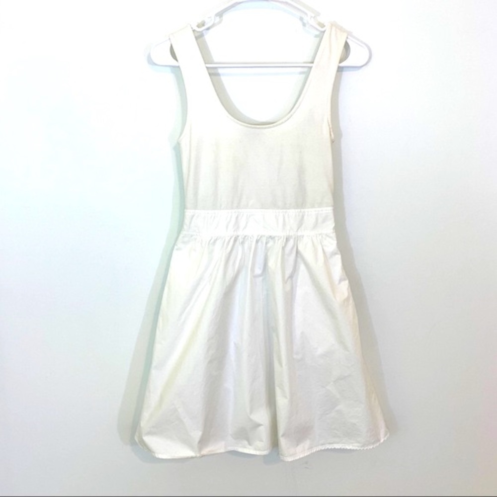 THEORY Boa Cotton Tank Dress‎ in White with Pockets